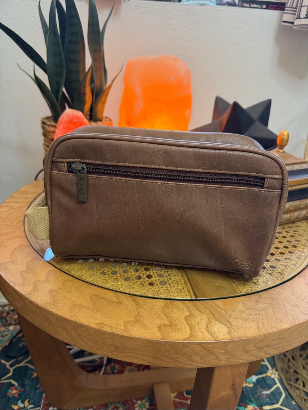 Kenneth Cole Reaction Brown Leather Toiletry Kit